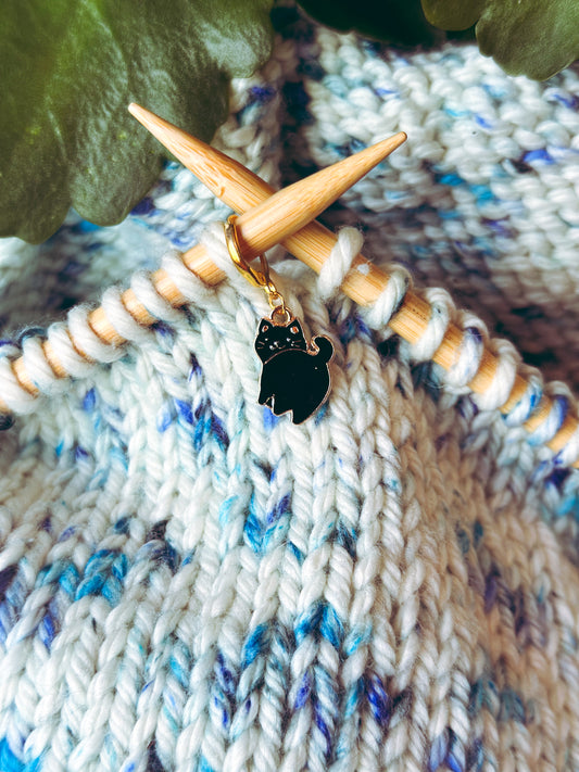Purrl the Mischievous Cat Stitch Marker