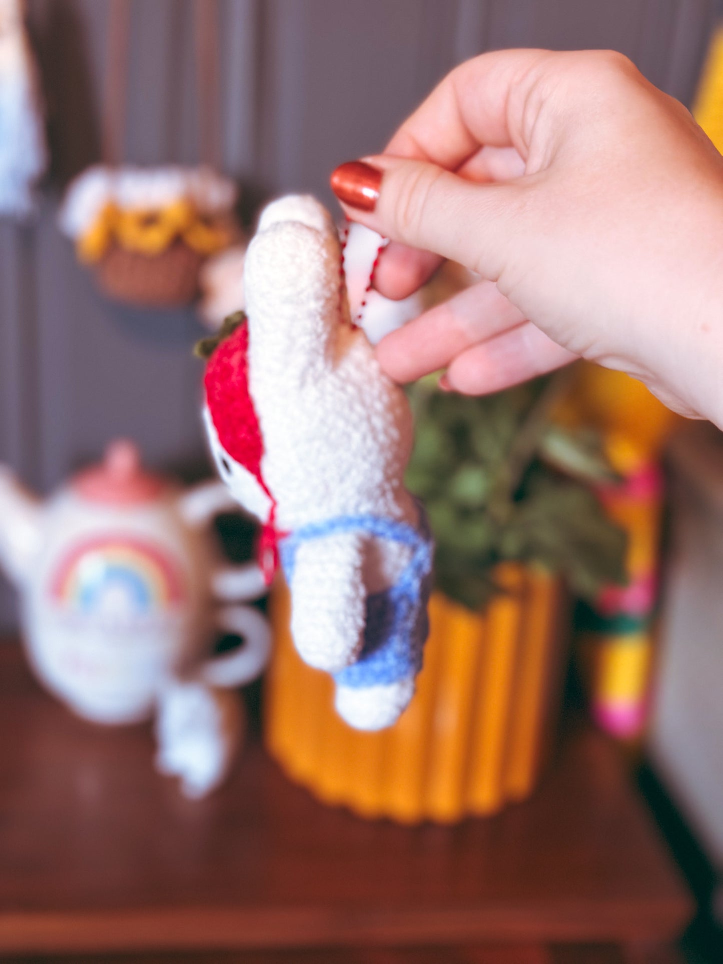 The Tomato Bun Charm – Crochet Bunny Bag Accessory 🍅🐰