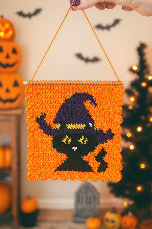 The Mini Witchy Cat Tapestry Crochet Pattern