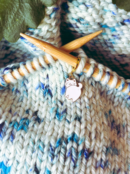 Purrl the Mischievous Cat Stitch Marker