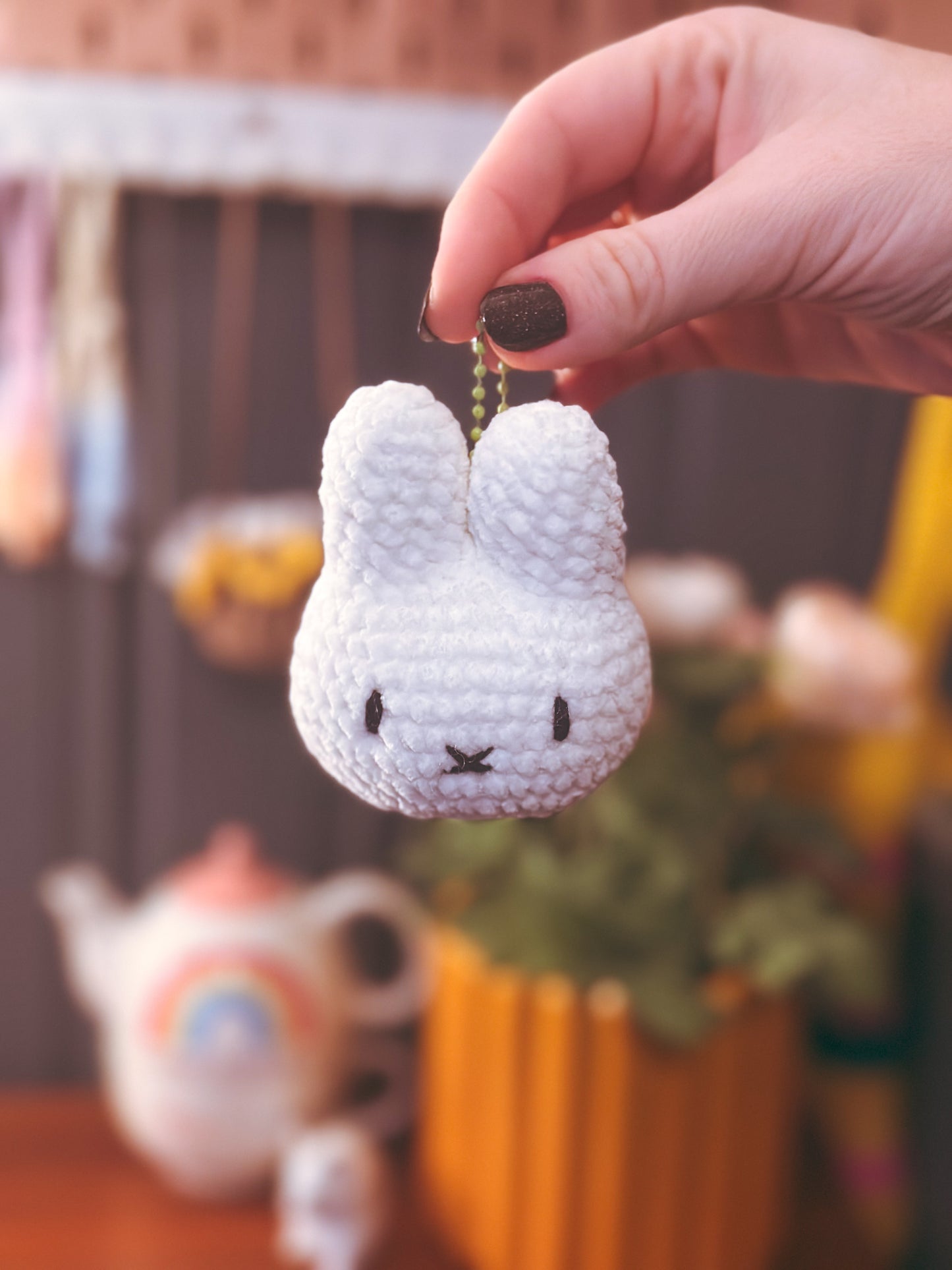 🐰 Crocheted Bunny Bag Charm – Cute Handmade Plush Keychain