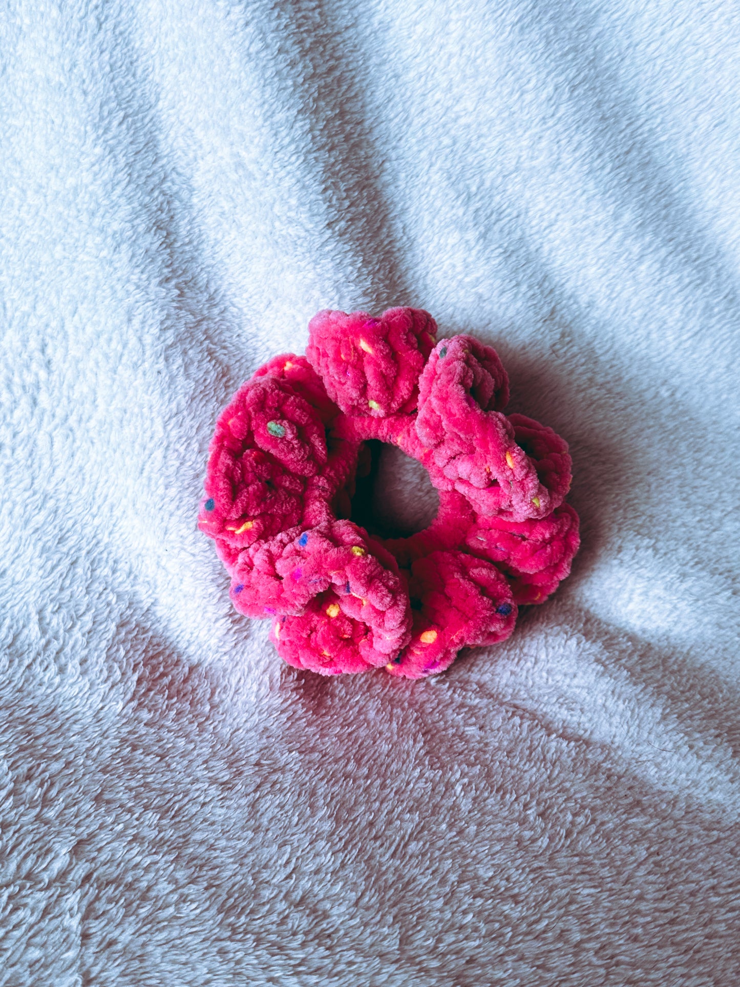 Velvet Crochet Scrunchie - Large