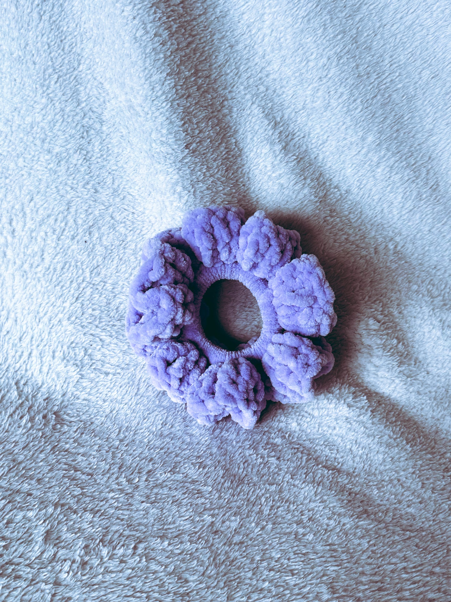 Velvet Crochet Scrunchie - Large