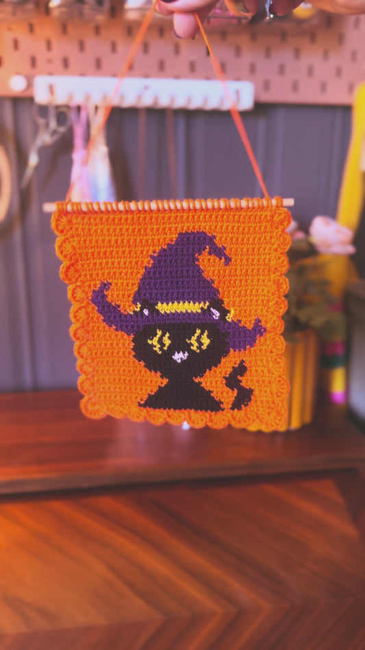 The Mini Witchy Cat Tapestry Crochet Pattern
